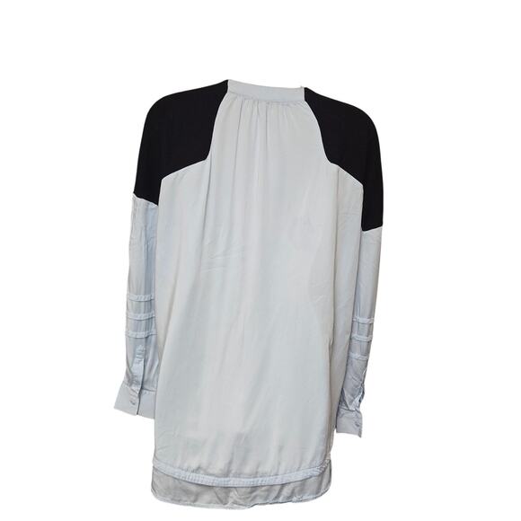 Reiss Womens 6 Addison Mixed Media Cardigan Top Blouse Blue Cashmere Wool Blend - Picture 5 of 13